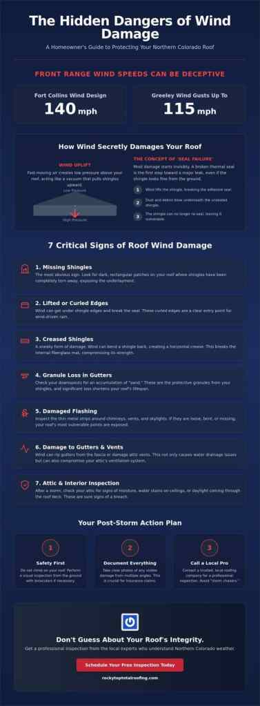 7 Critical Signs of Roof Wind Damage: A Northern Colorado Homeowner’s Guide